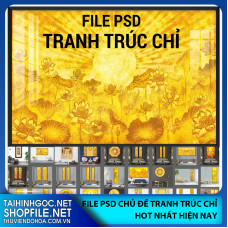 File psd tranh trúc chỉ 2023